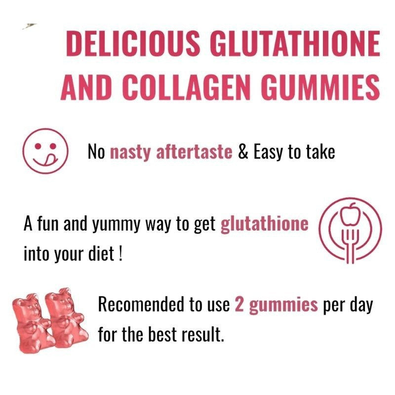 Glutathione Collagen Gummies, Skin Brightening & Anti-Aging, Supports Hair, Skin & Nail Health, Glutathione Supplement for Women, 60 Count