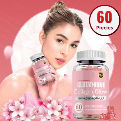 Glutathione Collagen Gummies, Skin Brightening & Anti-Aging, Supports Hair, Skin & Nail Health, Glutathione Supplement for Women, 60 Count